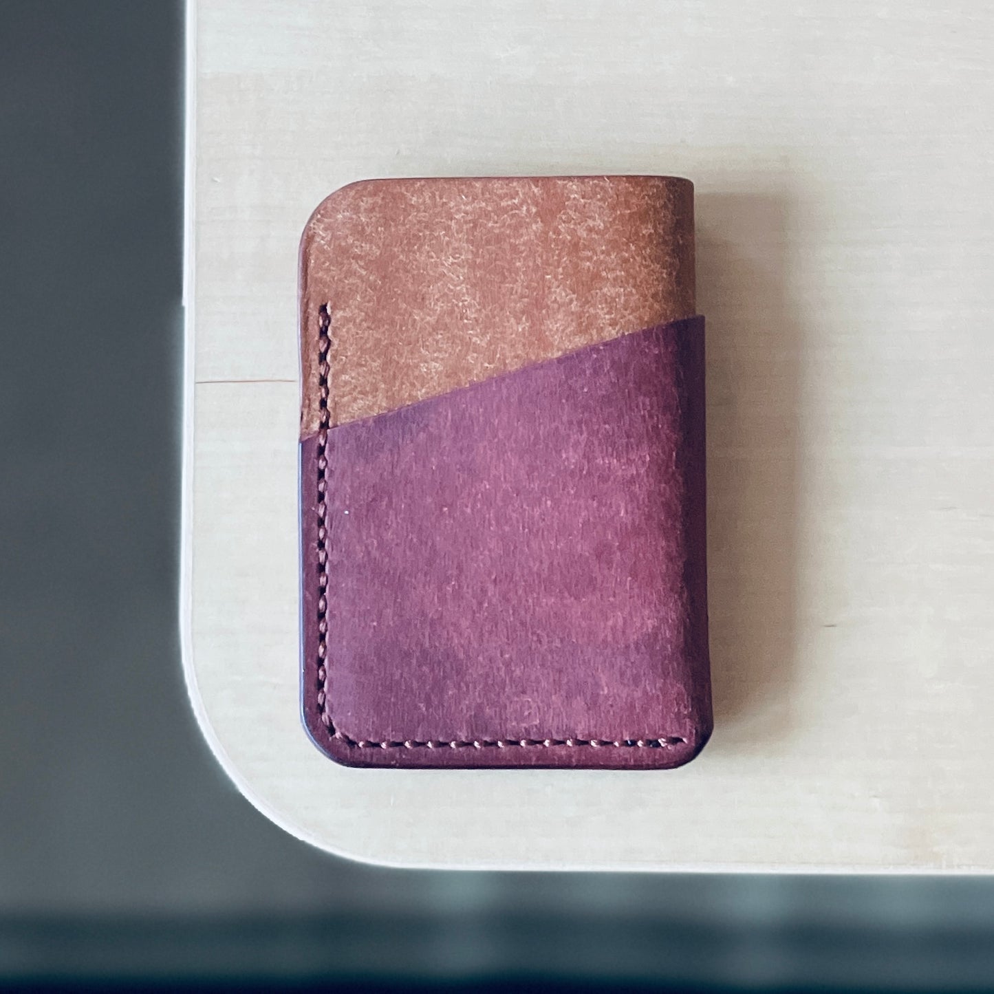 Budapest V2 cardholder - burgundy & brown pueblo