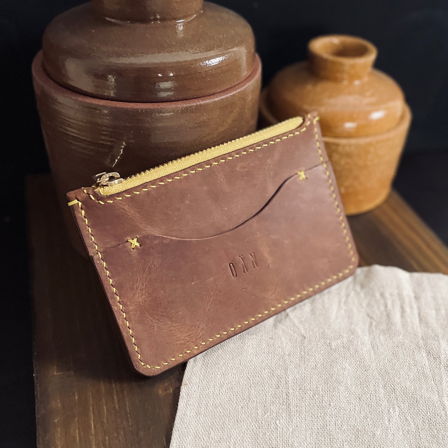 Lisbon wallet - brown & yellow