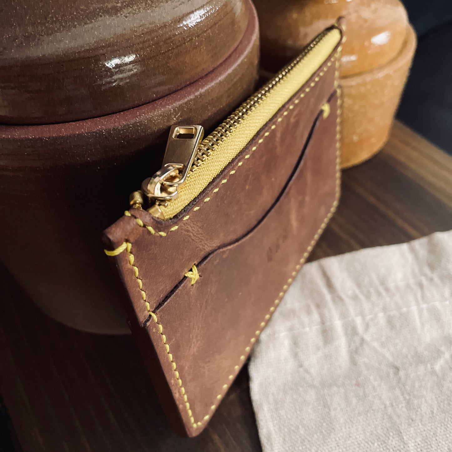 Lisbon wallet - brown & yellow