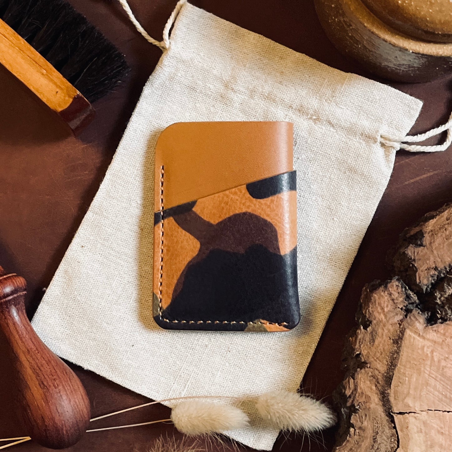 Budapest V2 cardholder - brown & camo