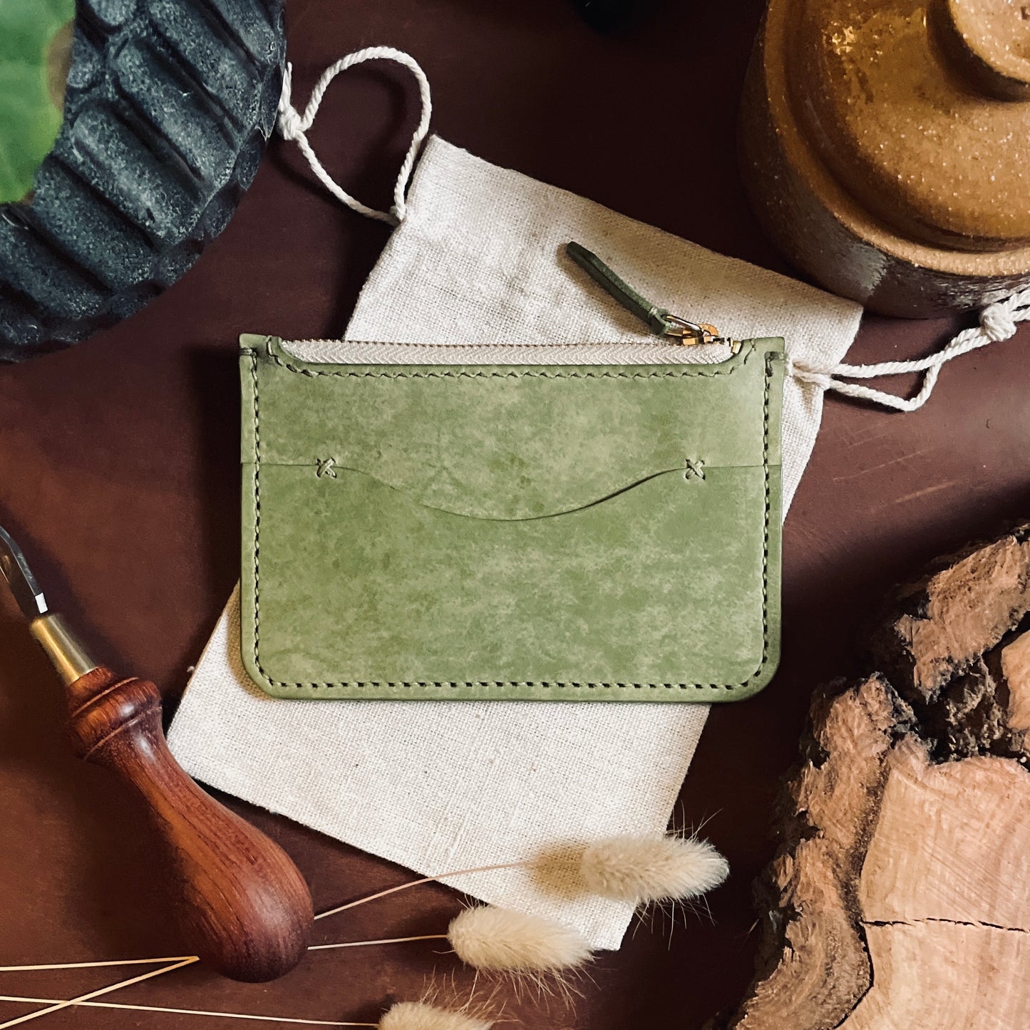 Lisbon wallet - green maya